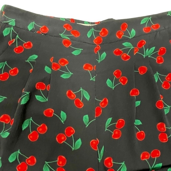 ANTHROPOLOGIE FREE GENERATION CHERRY RUFFLE PEPLUM CAMI HIGH WAISTED SHORT SET - Picture 12 of 16